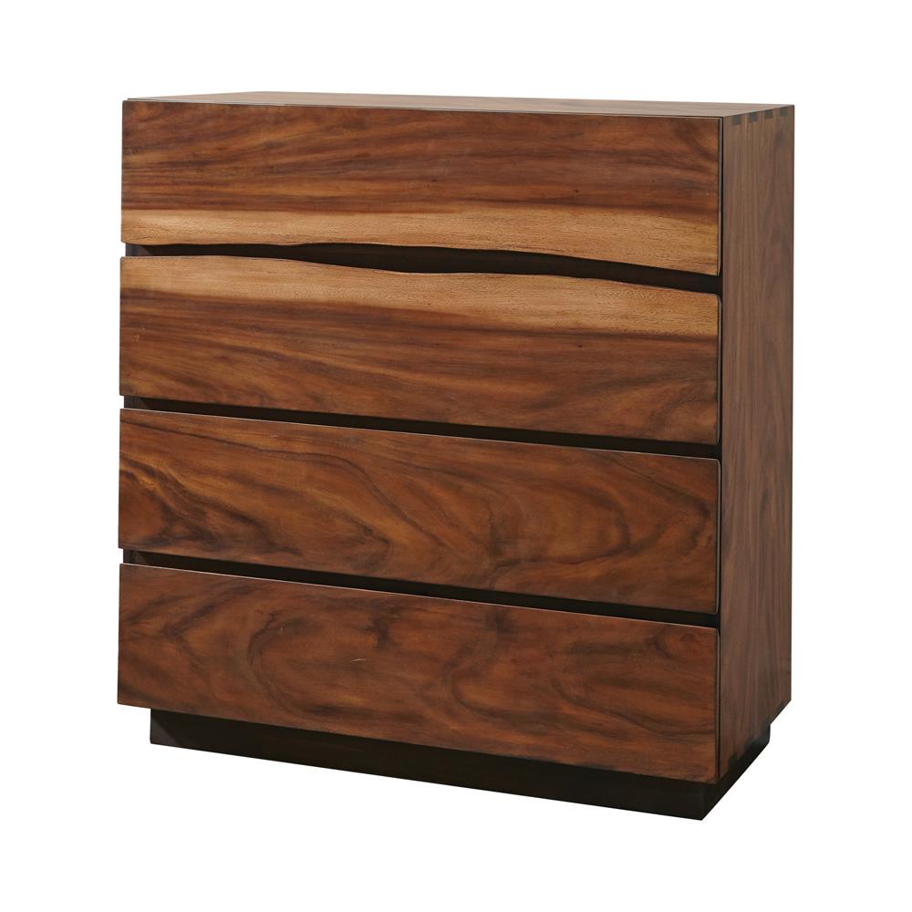 Winslow 4-drawer Chest Smokey Walnut and Coffee Bean Half Price Furniture
