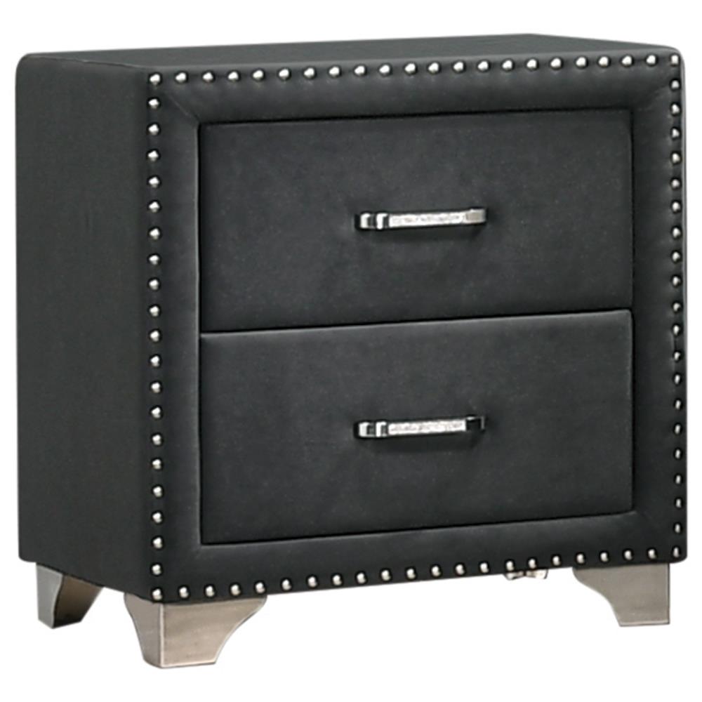 Melody 2-drawer Upholstered Nightstand Grey Half Price Furniture