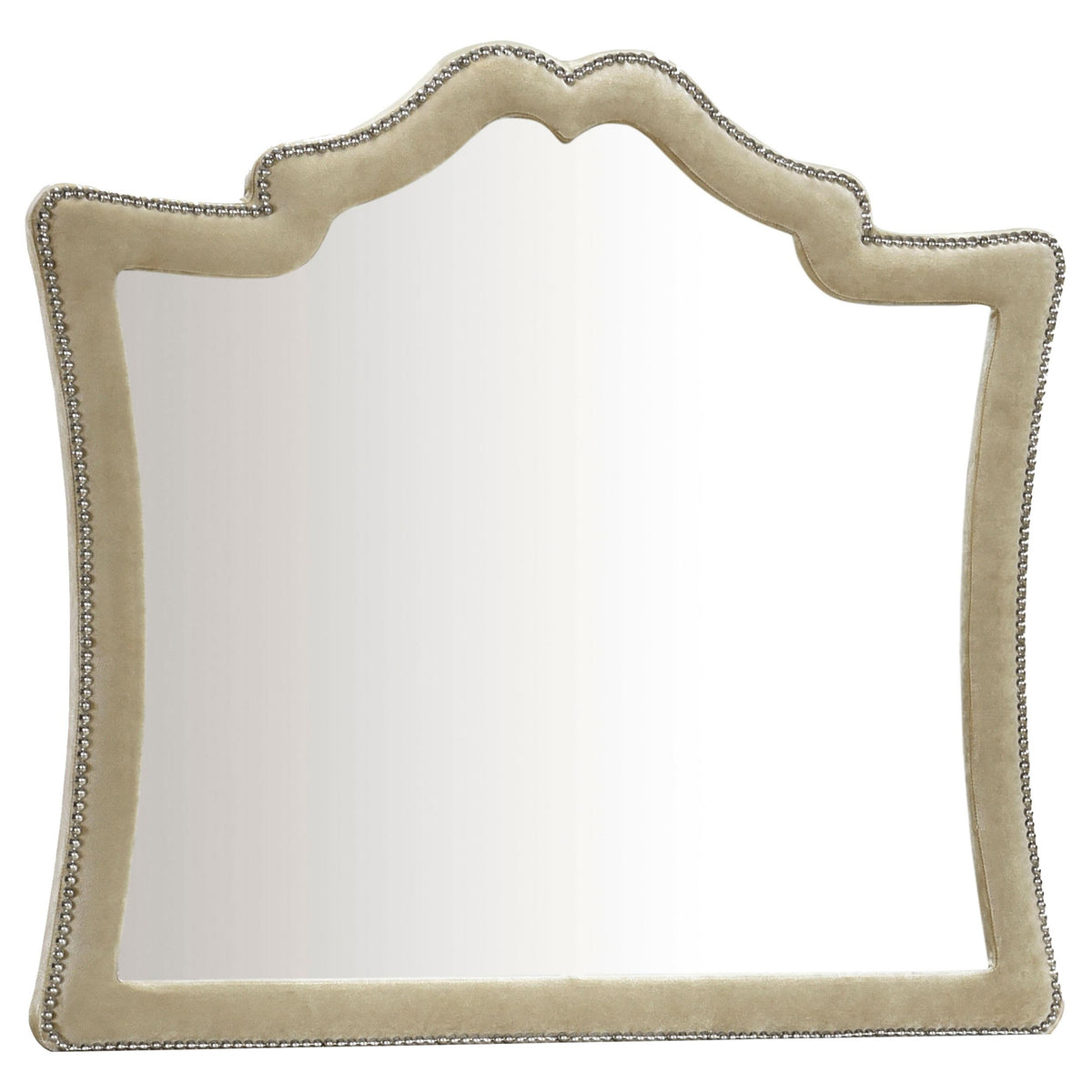 Antonella Dresser Mirror with Nailhead Trim Camel Half Price Furniture
