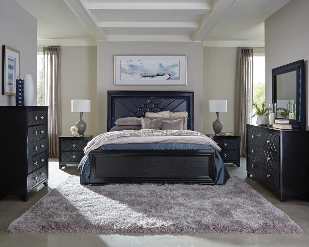 Penelope 5-piece Queen Bedroom Set Midnight Star and Black Half Price Furniture