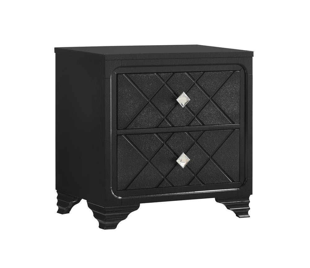 Penelope 2-drawer Nightstand Black Penelope 2-drawer Nightstand Black Half Price Furniture