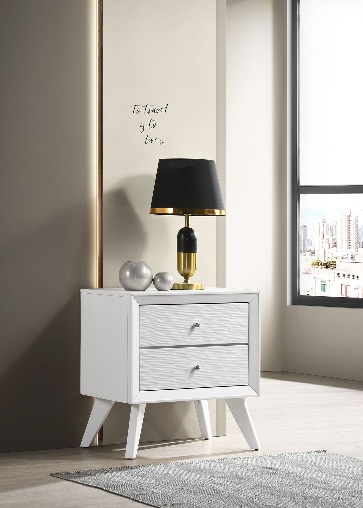 Janelle 2-drawer Nightstand White Janelle 2-drawer Nightstand White Half Price Furniture
