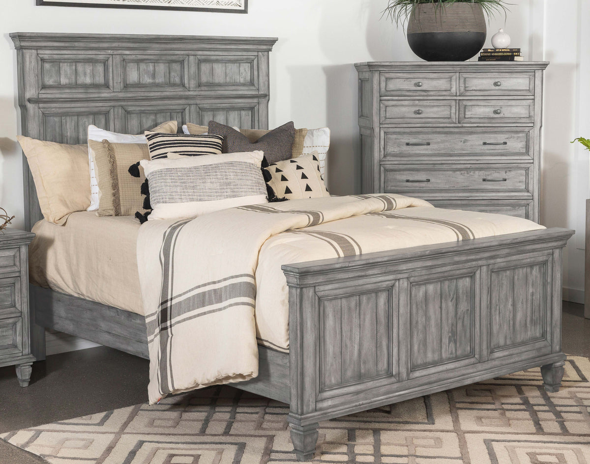 Avenue Panel Bed Grey - Bed - Half Price Furniture