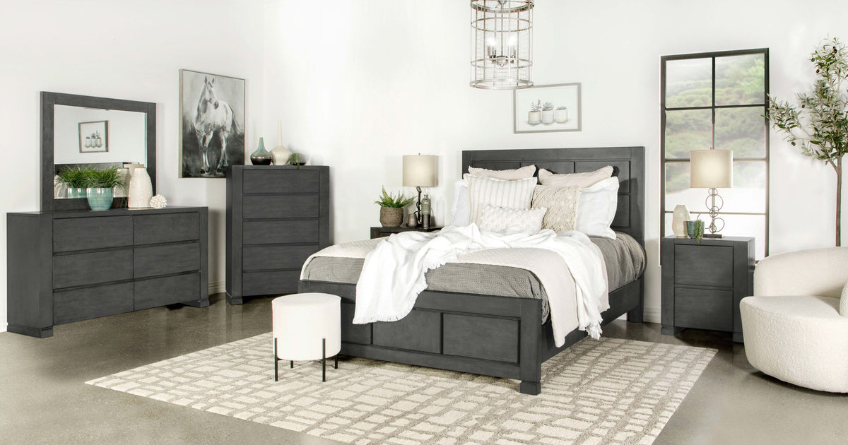 Lorenzo Bedroom Set Dark Grey - Half Price Furniture
