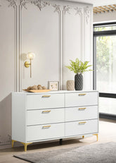 Kendall 6-drawer Dresser White Kendall 6-drawer Dresser White Half Price Furniture
