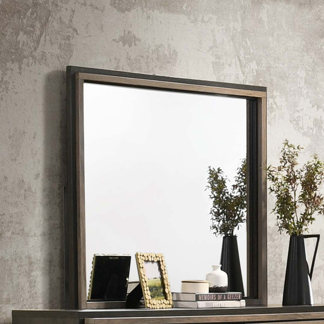 Baker Rectangular Dresser Mirror Brown and Light Taupe Half Price Furniture