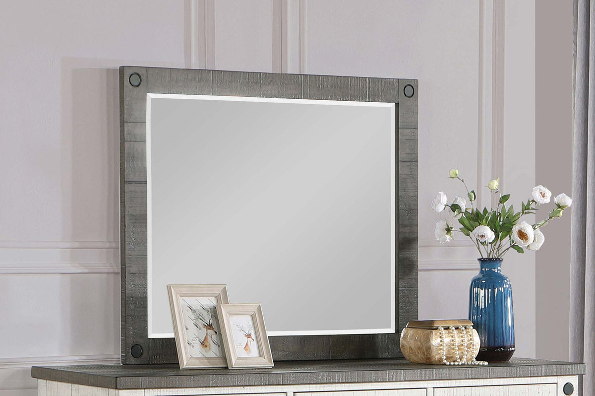 Lilith Rectangular Dresser Mirror Distressed Grey Half Price Furniture
