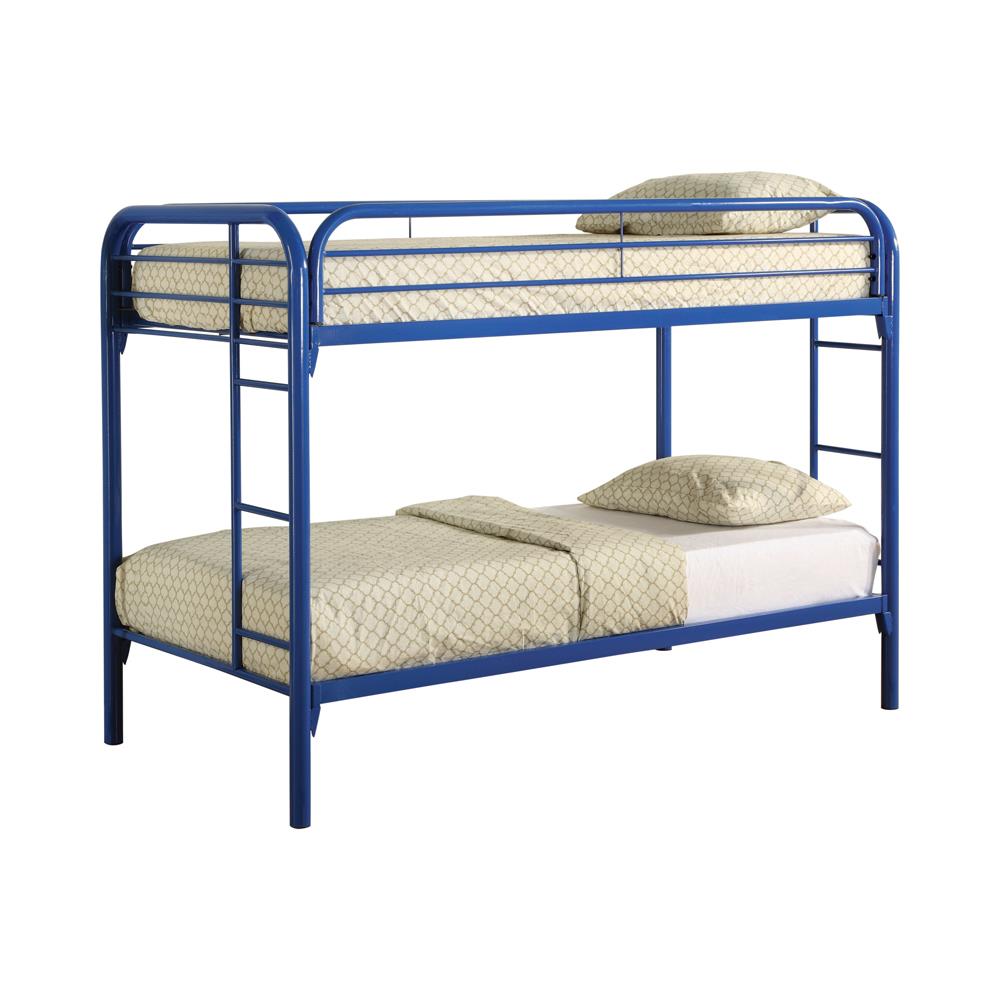 Morgan Twin Over Twin Bunk Bed Blue Half Price Furniture