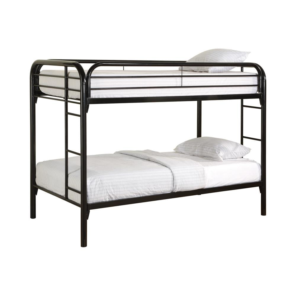 Morgan Twin Over Twin Bunk Bed Black Half Price Furniture