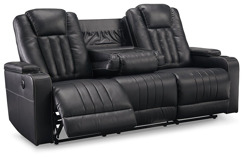 Center Point Reclining Sofa with Drop Down Table - Sofa - Half Price Furniture