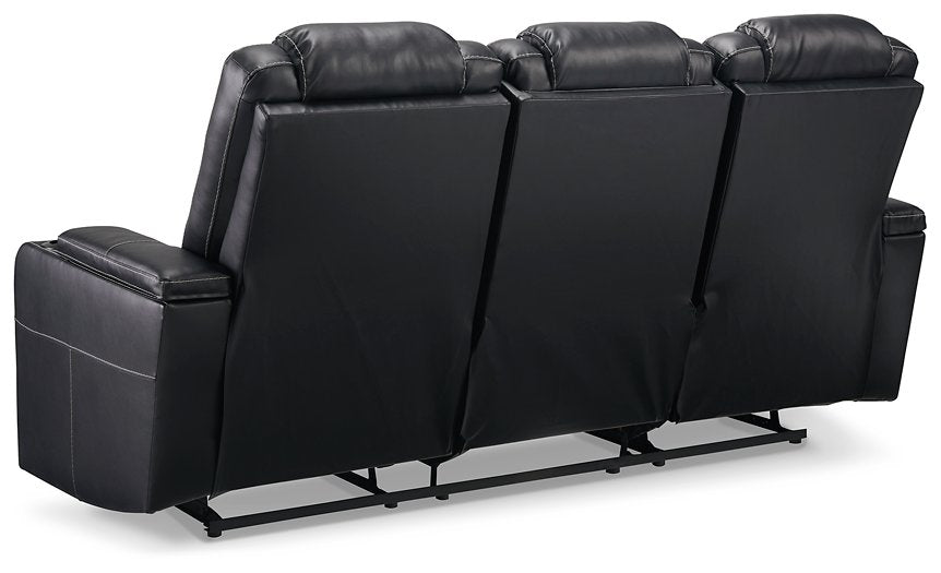 Center Point Reclining Sofa with Drop Down Table - Sofa - Half Price Furniture