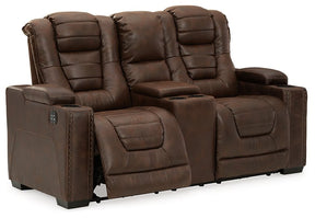 Owner's Box Power Reclining Loveseat with Console - Half Price Furniture
