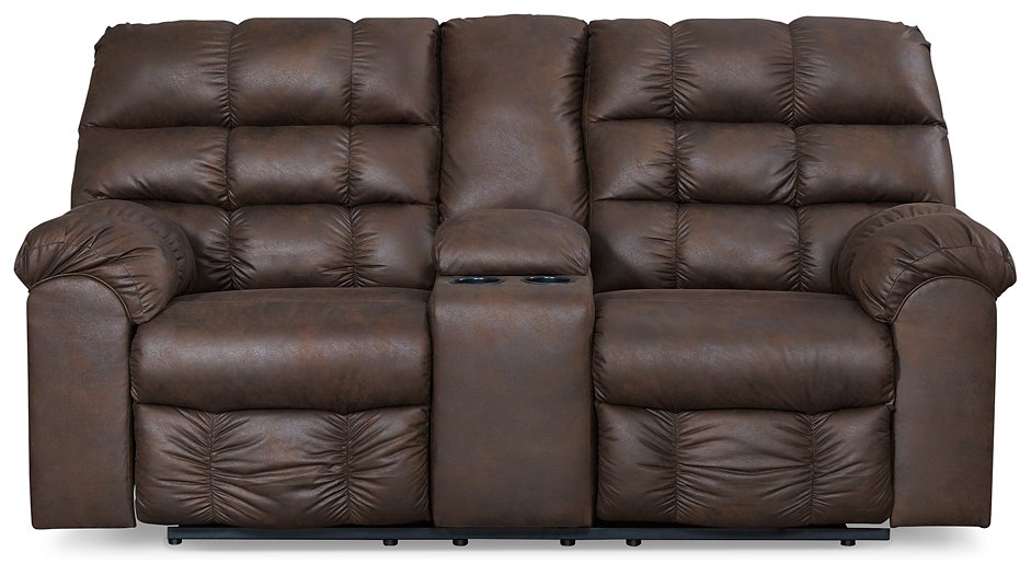 Derwin Reclining Loveseat with Console Half Price Furniture