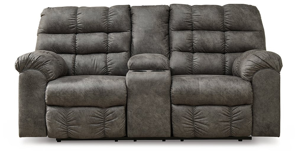 Derwin Reclining Loveseat with Console  Las Vegas Furniture Stores