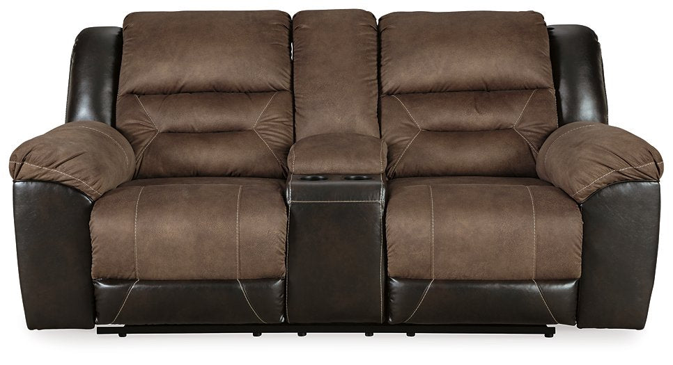 Earhart Reclining Loveseat with Console  Las Vegas Furniture Stores