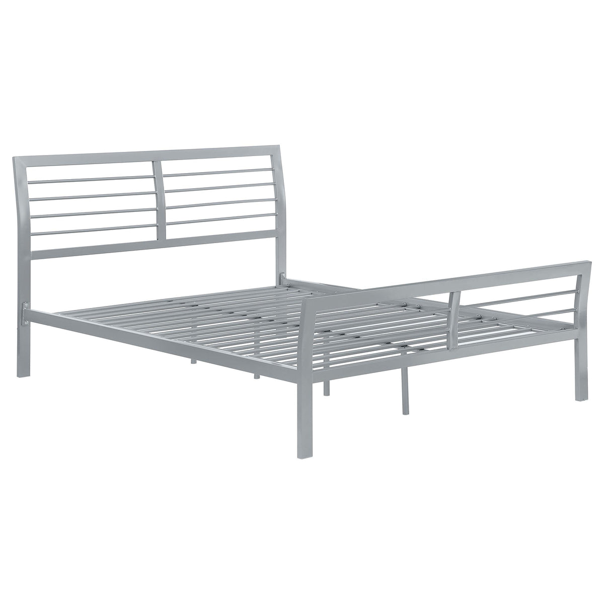 Cooper Full Metal Bed Silver Half Price Furniture
