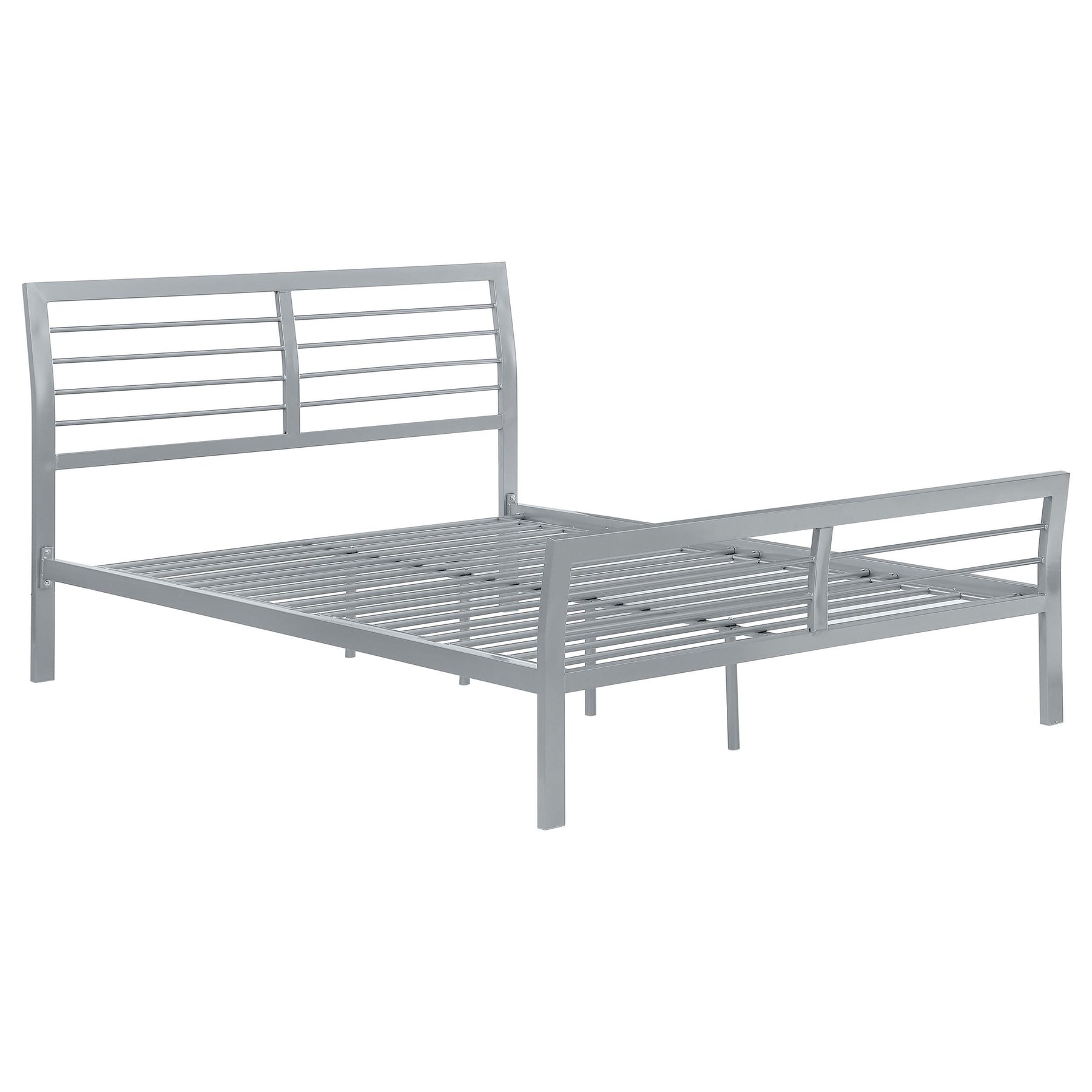 Cooper Full Metal Bed Silver Half Price Furniture
