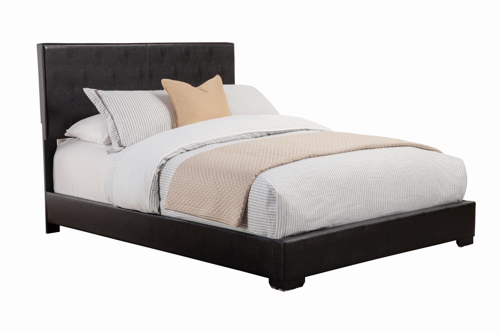 Conner California King Upholstered Panel Bed Black Half Price Furniture