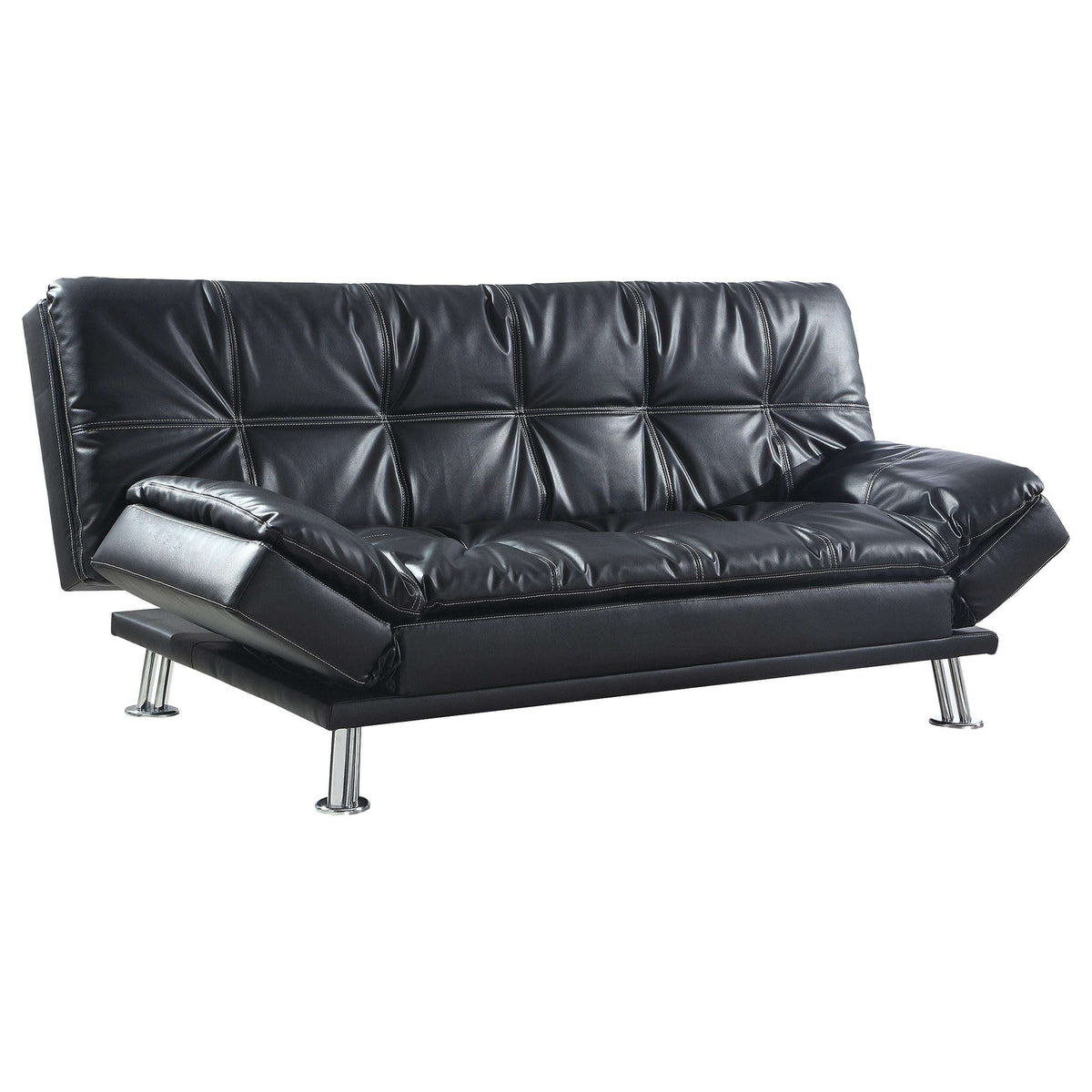 Dilleston Tufted Back Upholstered Sofa Bed Black Half Price Furniture