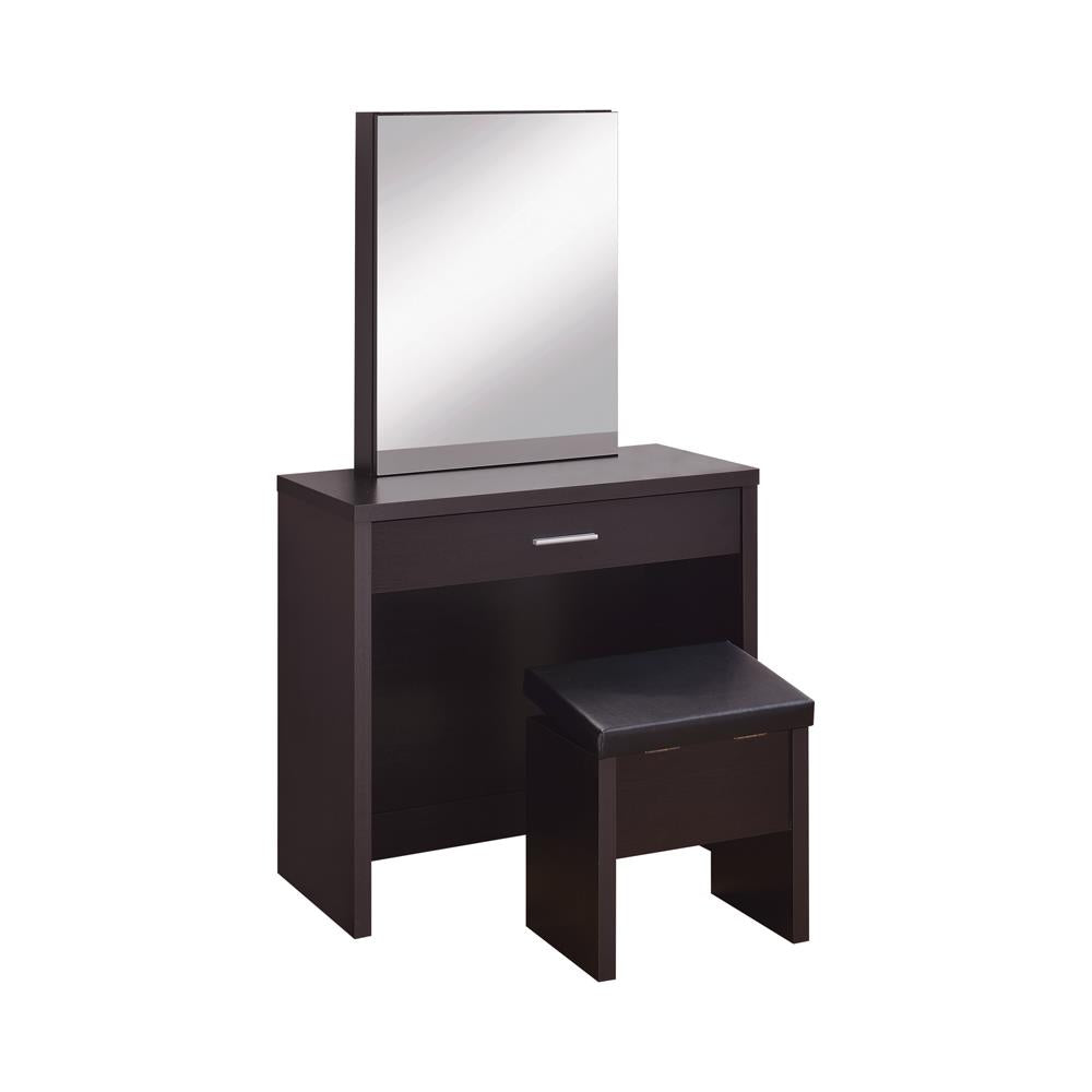 Harvey 2-piece Vanity Set with Lift-Top Stool Cappuccino  Las Vegas Furniture Stores