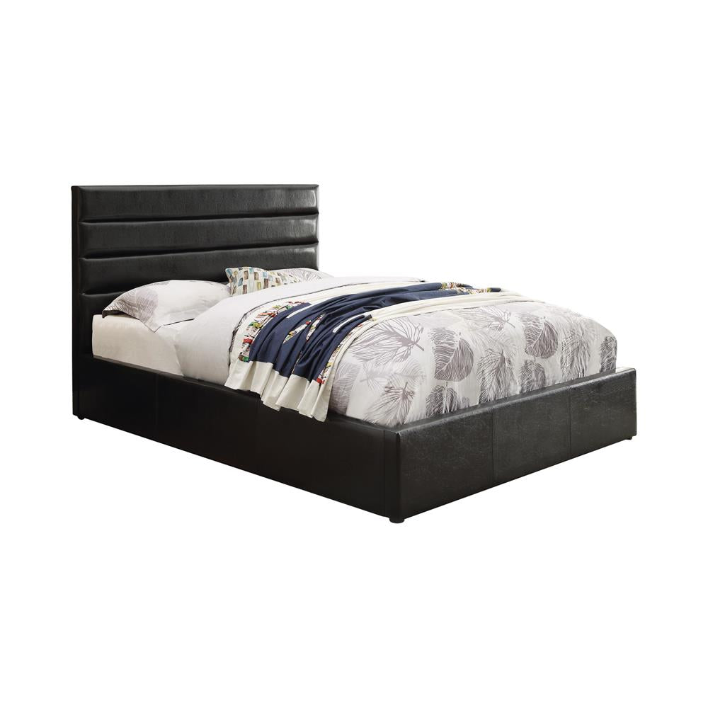 Riverbend Queen Upholstered Storage Bed Black Riverbend Queen Upholstered Storage Bed Black Half Price Furniture