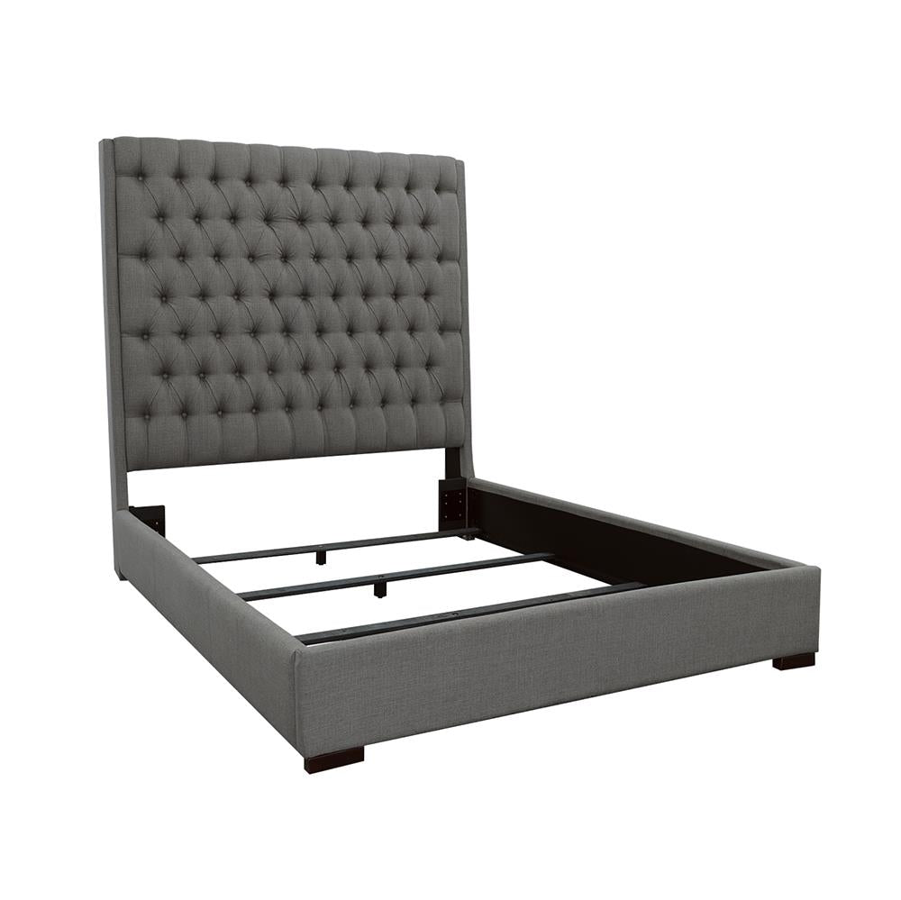 Camille Tall Tufted Queen Bed Grey Half Price Furniture