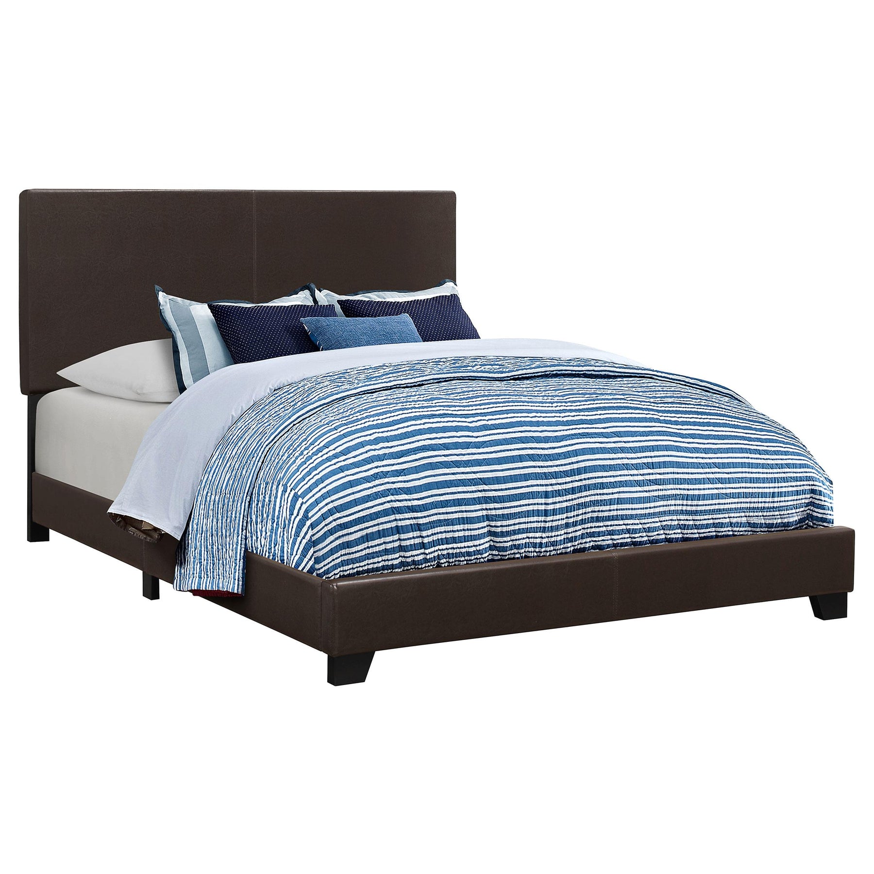 Dorian Upholstered Queen Bed Brown Half Price Furniture