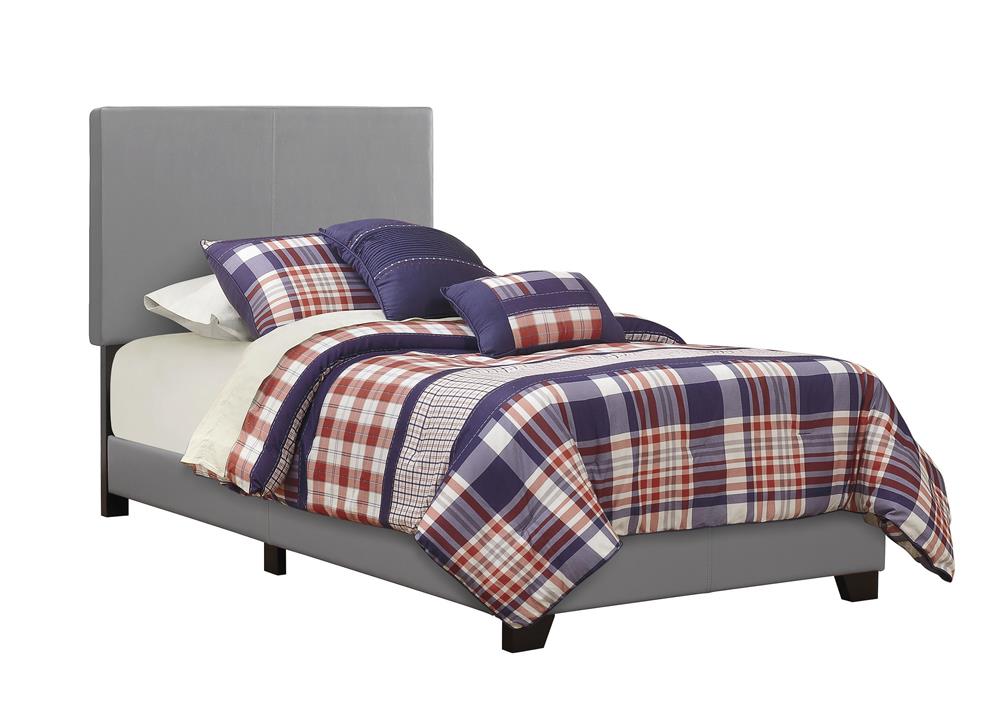 Dorian Upholstered Twin Bed Grey Half Price Furniture