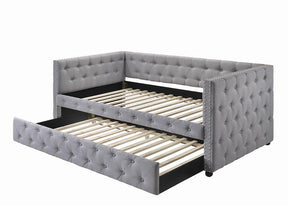 Mockern Tufted Upholstered Daybed with Trundle Grey Mockern Tufted Upholstered Daybed with Trundle Grey Half Price Furniture
