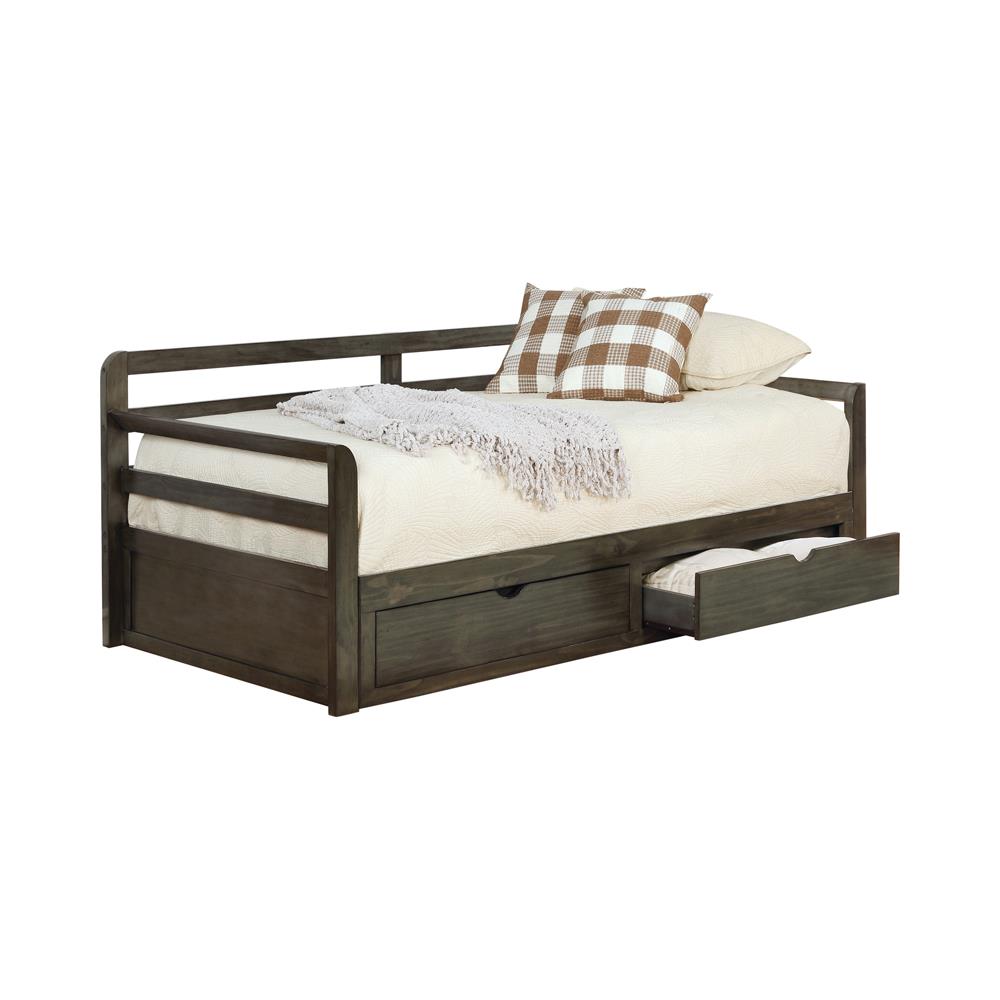 Sorrento 2-drawer Twin XL Daybed with Extension Trundle Grey Sorrento 2-drawer Twin XL Daybed with Extension Trundle Grey Half Price Furniture