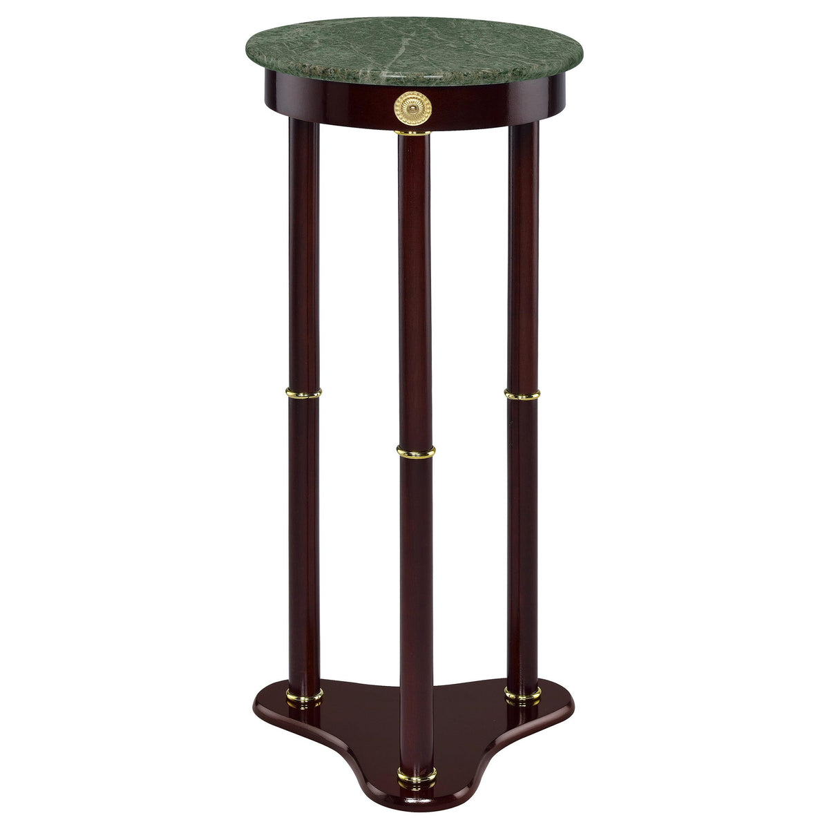 Edie Round Marble Top Accent Table Merlot Half Price Furniture