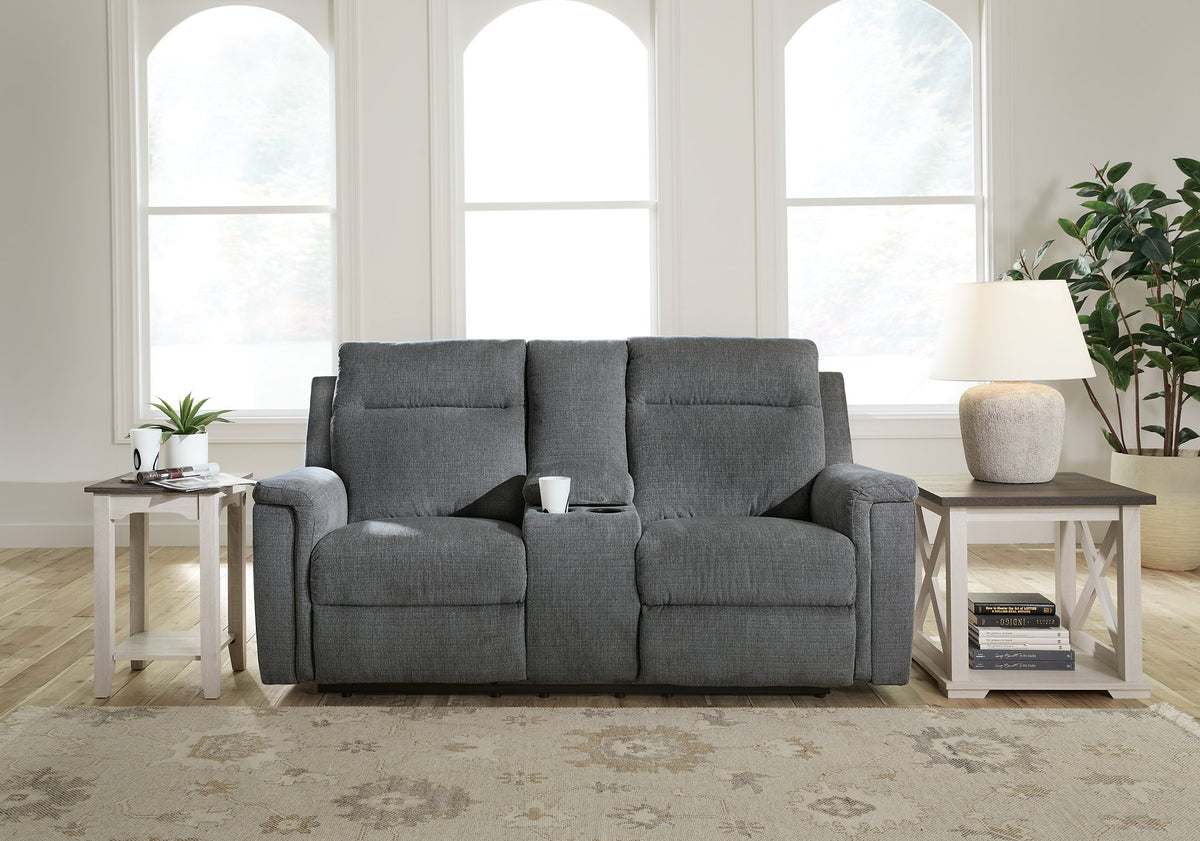 Barnsana Power Reclining Loveseat with Console - Loveseat - Half Price Furniture