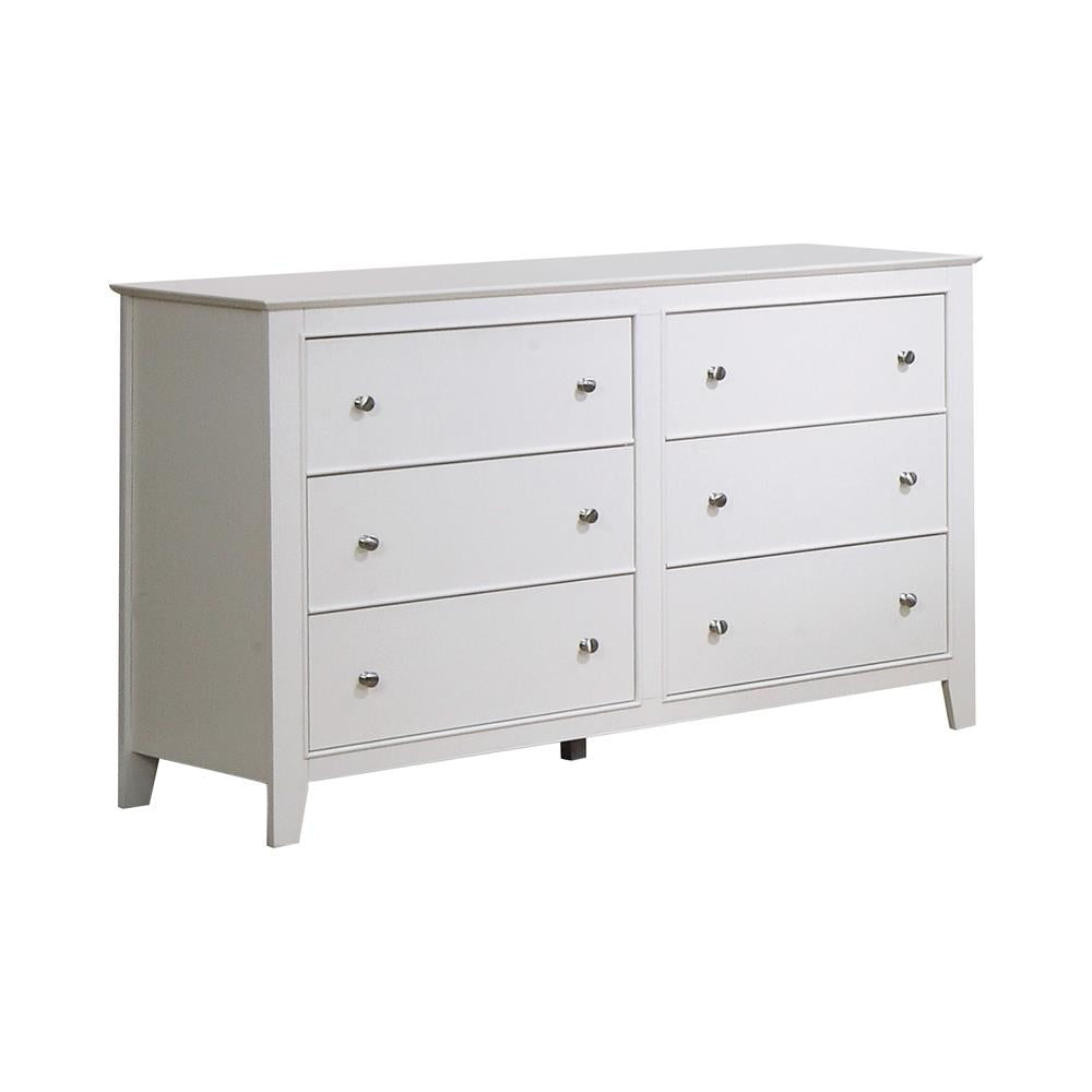 Selena 6-drawer Dresser Cream White Selena 6-drawer Dresser Cream White Half Price Furniture