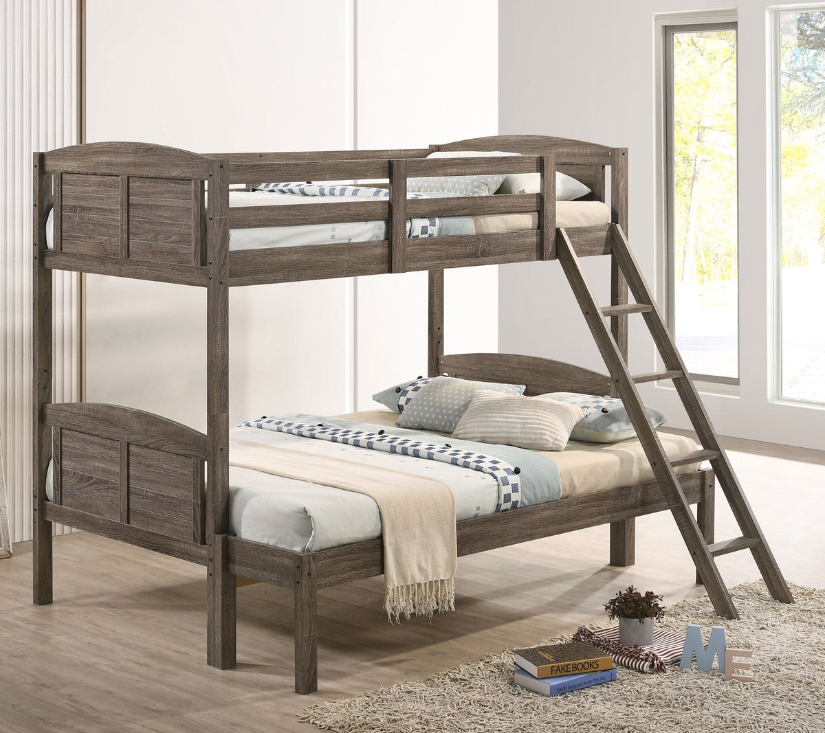 Flynn Bunk Bed Weathered Brown Half Price Furniture