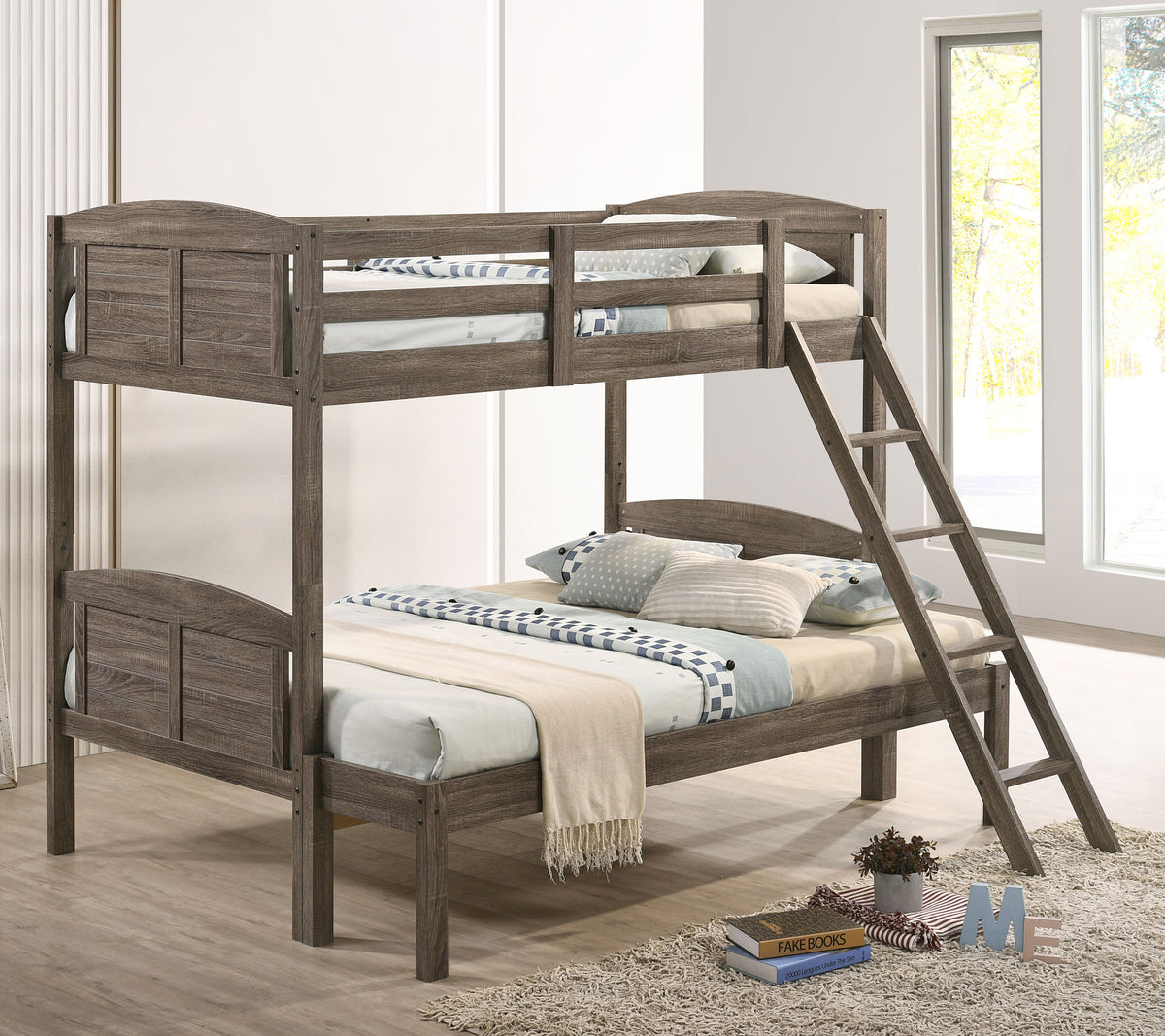 Flynn Bunk Bed Weathered Brown - Half Price Furniture