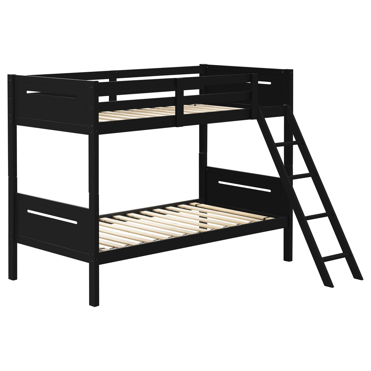 Littleton Twin Over Twin Bunk Bed Black Half Price Furniture