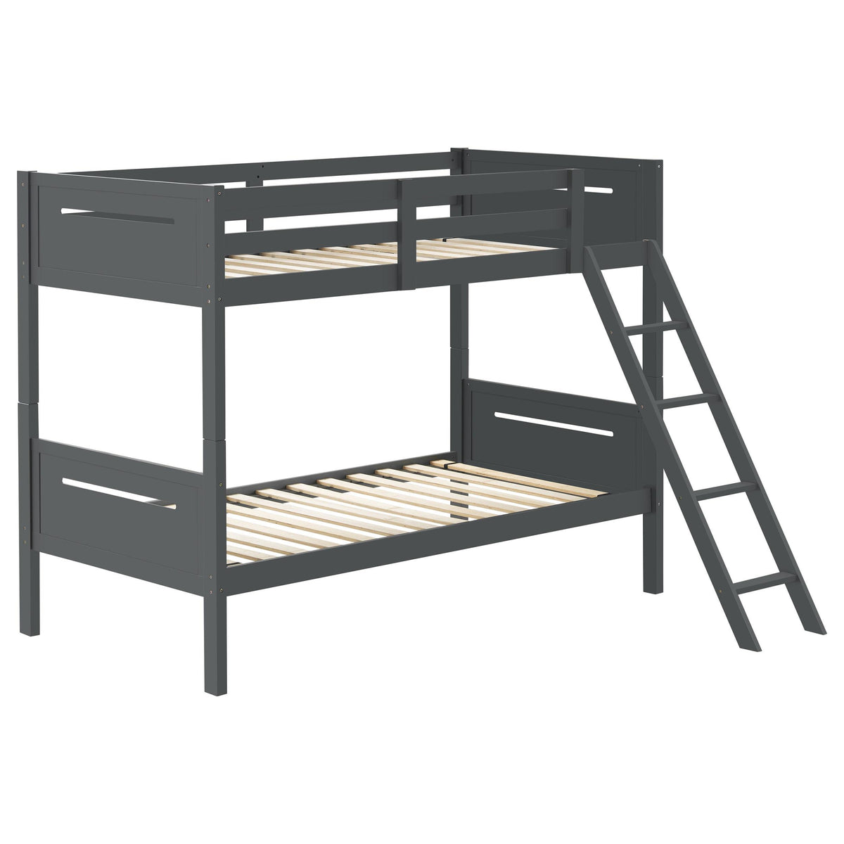 Littleton Twin Over Twin Bunk Bed Grey  Las Vegas Furniture Stores