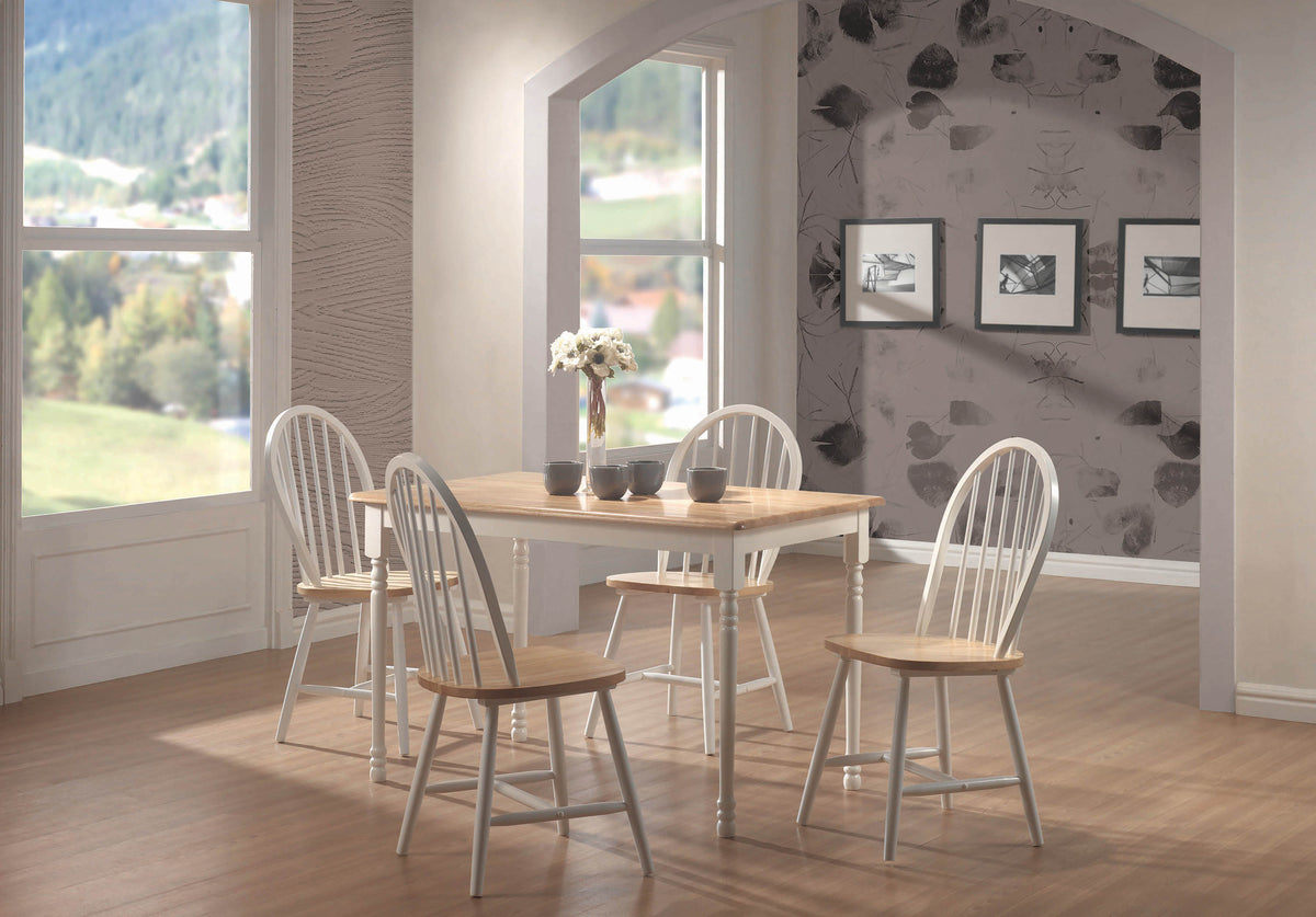 Taffee 5-piece Rectangular Dining Table Natural Brown and White  Las Vegas Furniture Stores
