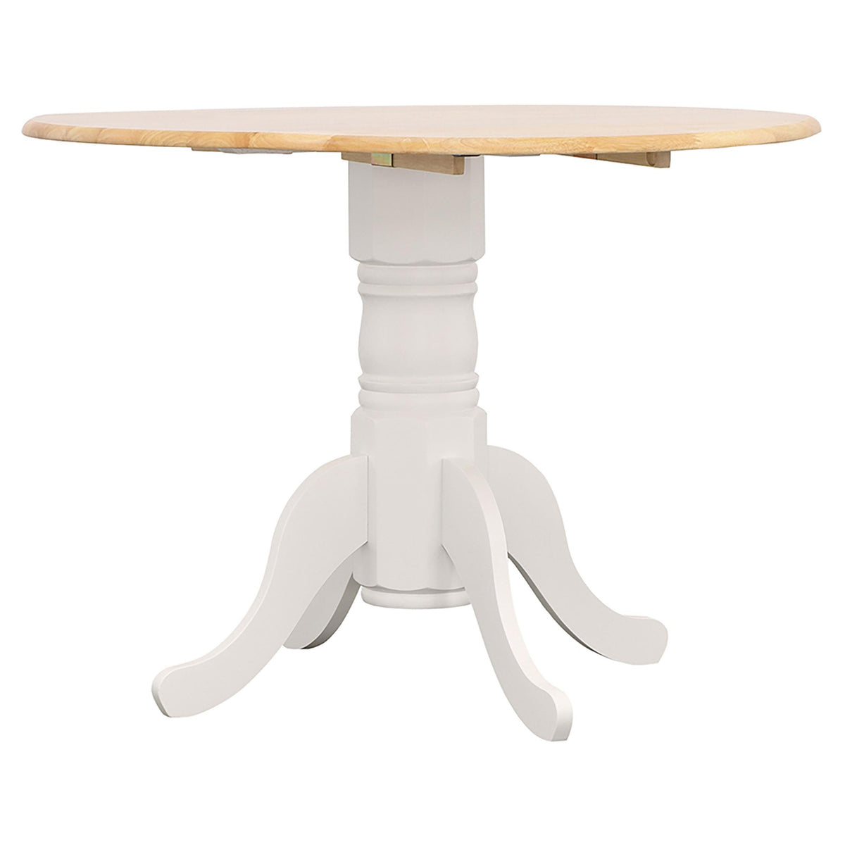 Allison Drop Leaf Round Dining Table Natural Brown and White  Las Vegas Furniture Stores