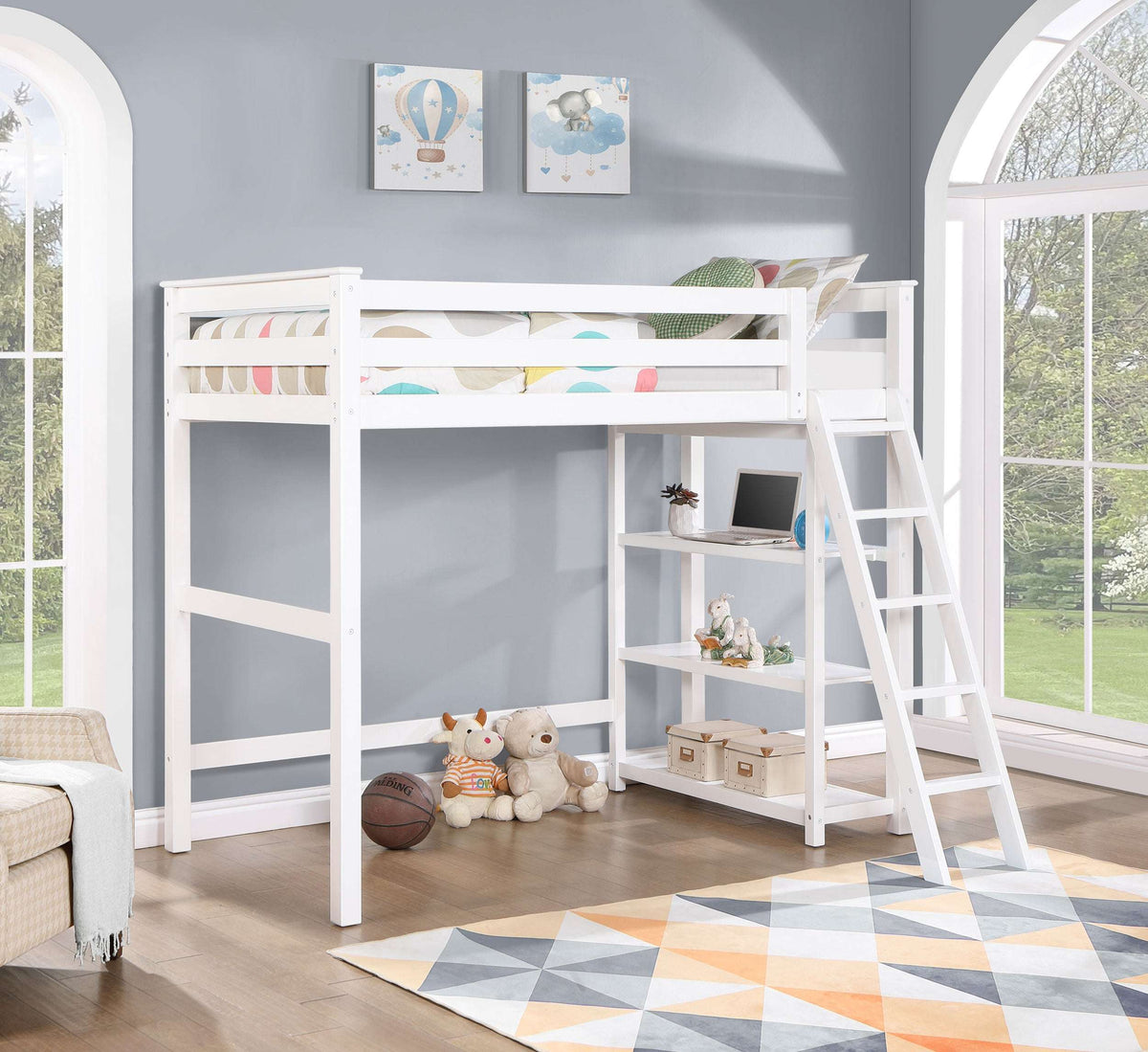 Anica 3-shelf Wood Twin Loft Bed - Loft Bed - Half Price Furniture
