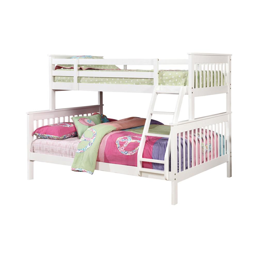 Chapman Twin Over Full Bunk Bed White  Las Vegas Furniture Stores