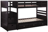 Elliott Twin Over Twin Stairway Bunk Bed Cappuccino Half Price Furniture