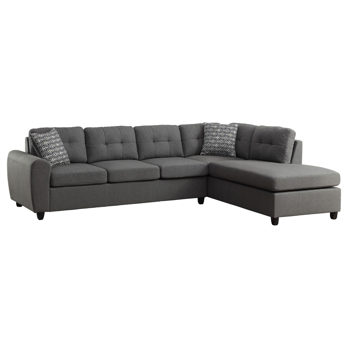 Stonenesse Tufted Sectional Grey  Las Vegas Furniture Stores