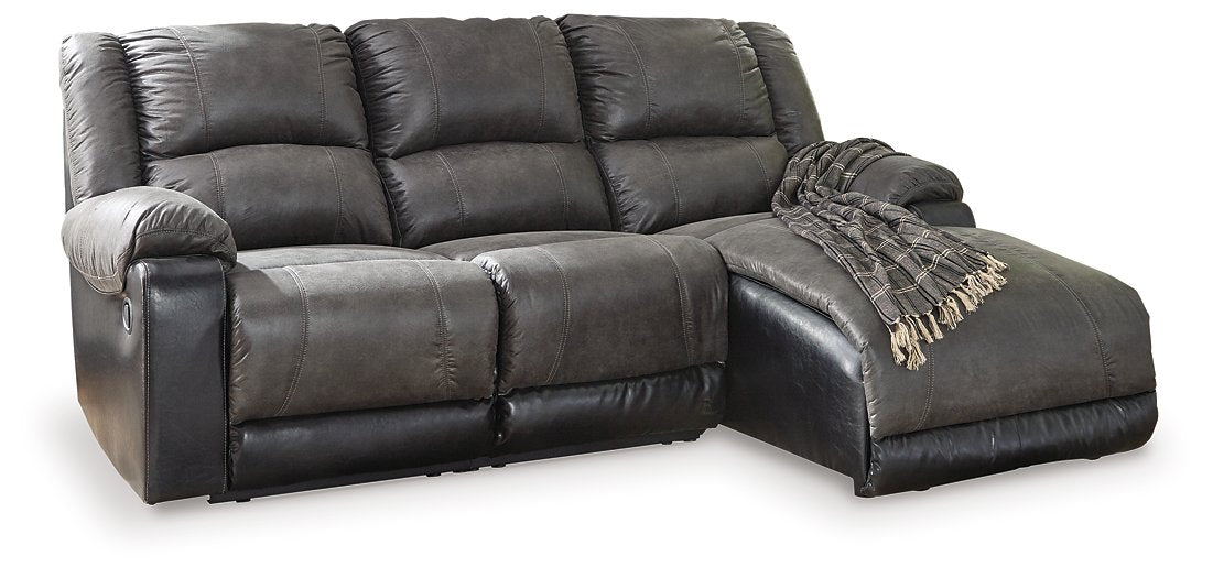 Nantahala 3-Piece Reclining Sectional with Chaise  Half Price Furniture