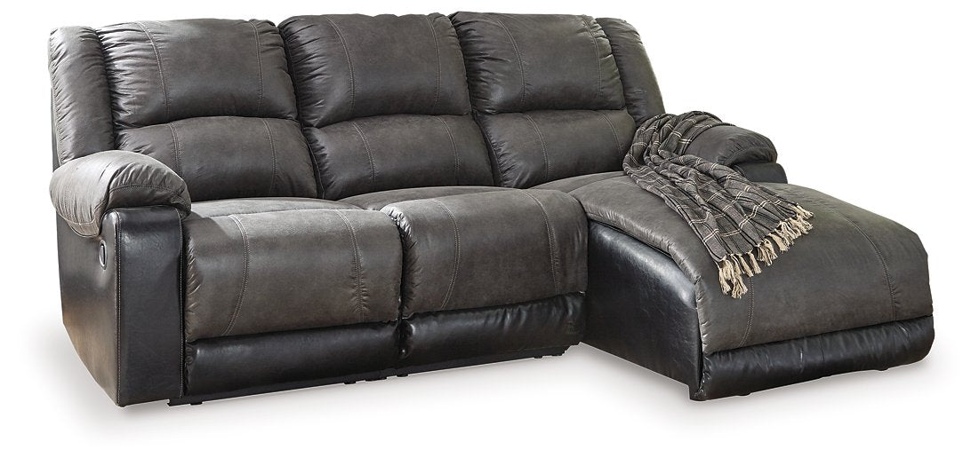 Nantahala 3-Piece Reclining Sectional with Chaise Half Price Furniture