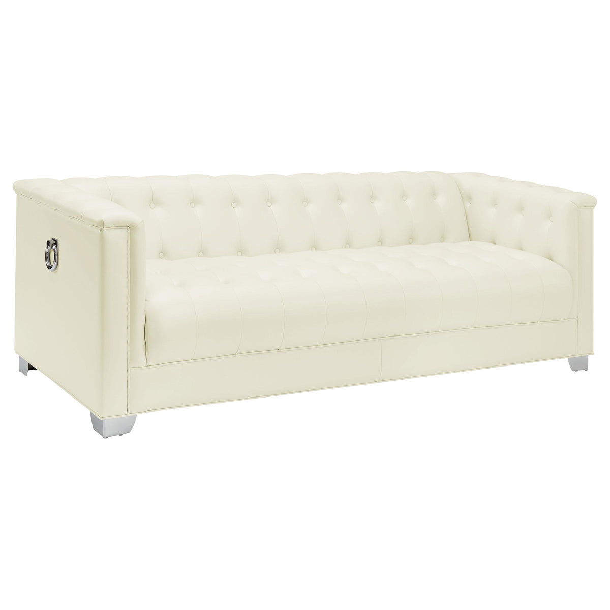Chaviano Tufted Upholstered Sofa Pearl White  Las Vegas Furniture Stores