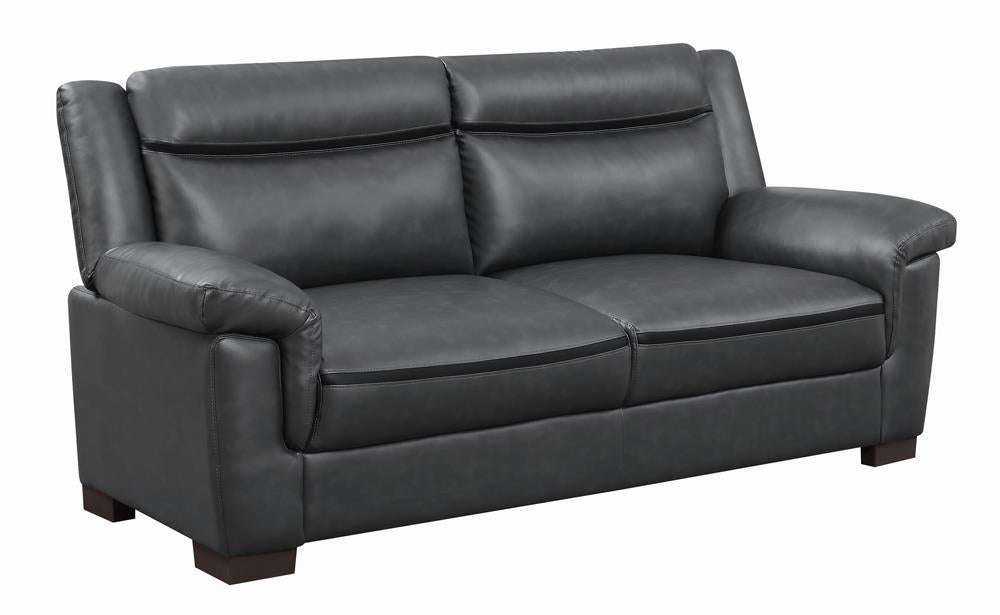 Arabella Pillow Top Upholstered Sofa Grey Half Price Furniture