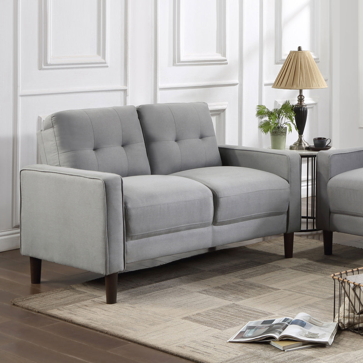 Bowen Upholstered Track Arms Tufted Loveseat  Las Vegas Furniture Stores