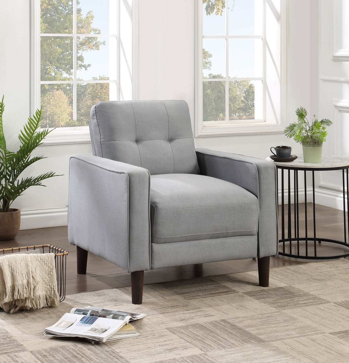 Bowen Upholstered Track Arms Tufted Chair Half Price Furniture
