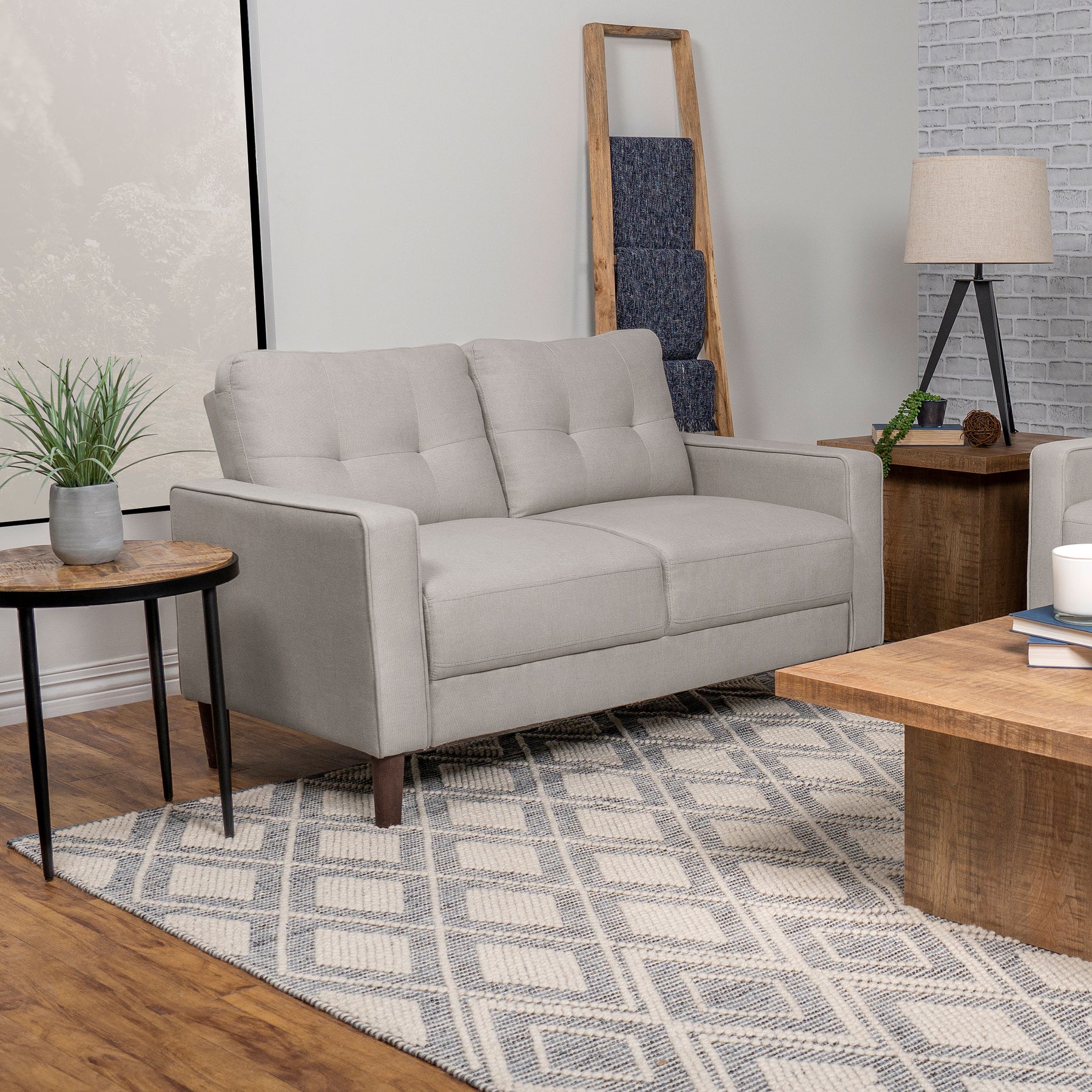 Bowen Upholstered Track Arms Tufted Loveseat - Loveseat - Half Price Furniture
